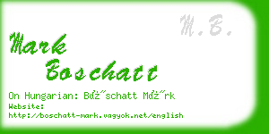 mark boschatt business card